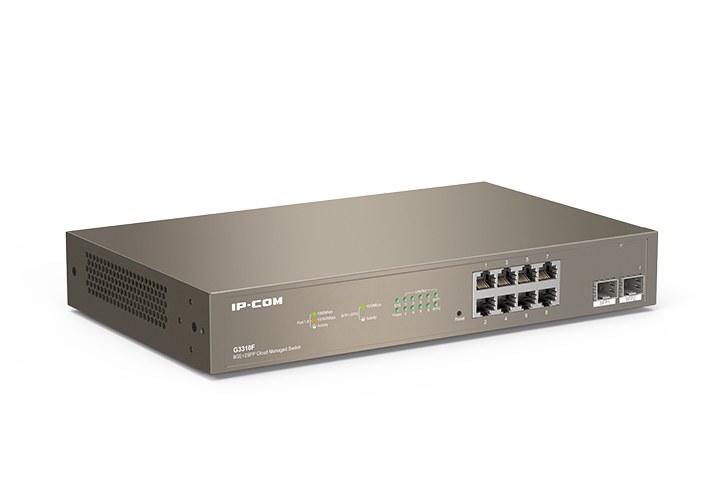 Фото Коммутатор управляемый IP-COM G3310F, настенный, 1000 Мбит/сек, 8 port, SFPx2
