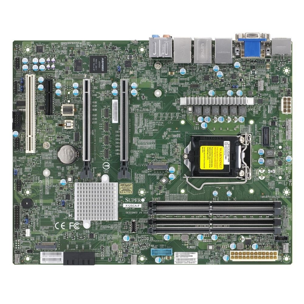 Фото Материнская плата Supermicro MBD-X12SAE-B, LGA 1200, Intel W480, 4xDDR4, 4xSATA, 2xM.2, 3xPCIe 3.0 (x16, x16, x1), 1xDP, 1xHDMI, 1xDVI-D, 2xUSB-A 2.0, 2xUSB-A 3.2 Gen 1, 3xUSB-A 3.2 Gen 2, 1xUSB-C 3.2 Gen 2, 1x 2.5Gb LAN, 1x 1Gb LAN, 5.1, 1xCOM, ATX