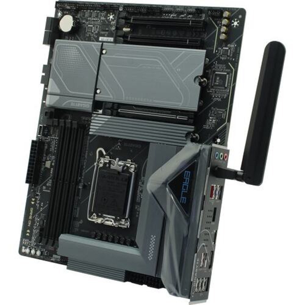 Фото Материнская плата Gigabyte Z890 EAGLE WIFI7, LGA 1851, Intel Z890, 4xDDR5, 4xSATA, 4xM.2, 1xPCIe 5.0 x16, 2xPCIe 4.0 x4, 1xDP, 1xUSB-C, 1x 2.5Gb LAN, 4xUSB-A 3.2 Gen 1, 2xUSB-A 3.2 Gen 2, 3x3.5 мм, 7.1, 1xUSB4, ATX