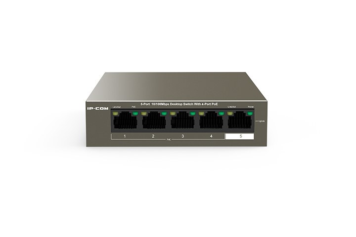Фото Коммутатор неуправляемый PoE IP-COM F1105P-4-63W 5*10/100Etherne, 802.3af/at, до 63Вт