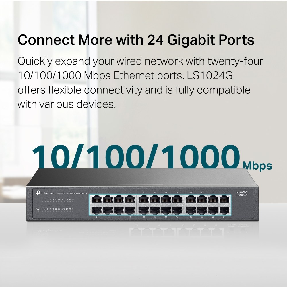 Фото Коммутатор TP-Link LS1024G, 24-Port Gigabit Desktop/Rackmount Switch
