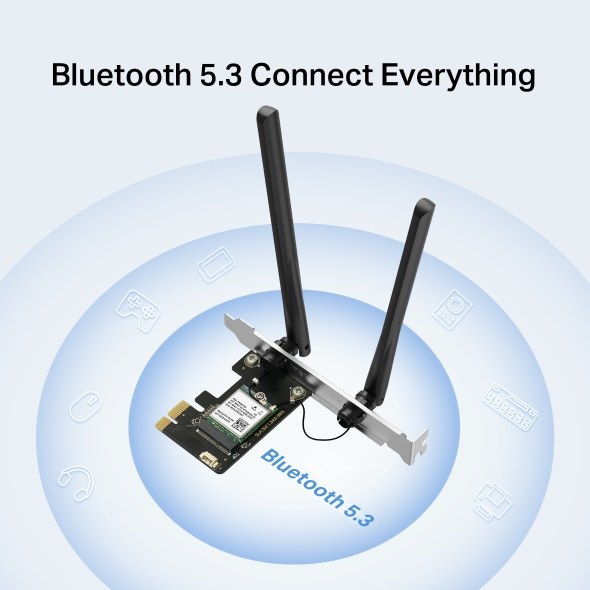 Фото Сетевой адаптер Wi-Fi + Bluetooth Mercusys MA80XE AX3000 PCI Express (ант.внеш.несъем.) 2ант.