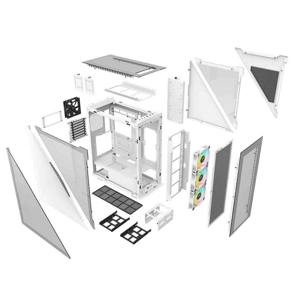 Фото Компьютерный корпус Thermaltake Divider 500 TG Snow ARGb CA-1T4-00M6WN-01 White/Win/SPCC/Tempered Glass*4/120мм ARGb Fan*3/120мм Standard Fan*1 (527897)