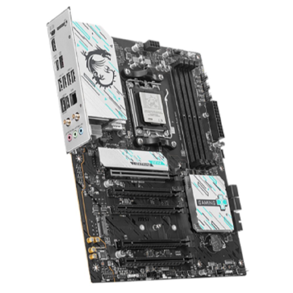 Фото Материнская плата MSI B840 GAMING PLUS, Socket AM5, AMD B840, 4xDDR5, 4xSATA, 2xM.2, 1xPCI-E 4.0 x16, 1xPCI-E 3.0 x4, 3xPCI-E 3.0 x1, 1xHDMI, 1x 2.5Gb LAN, 4xUSB-A 2.0, 2xUSB-A 5Gbps, 1xUSB-C 5Gbps, 1xUSB-A 10Gbps, 1xUSB-C 10Gbps, 3x3.5 мм, 7.1, ATX