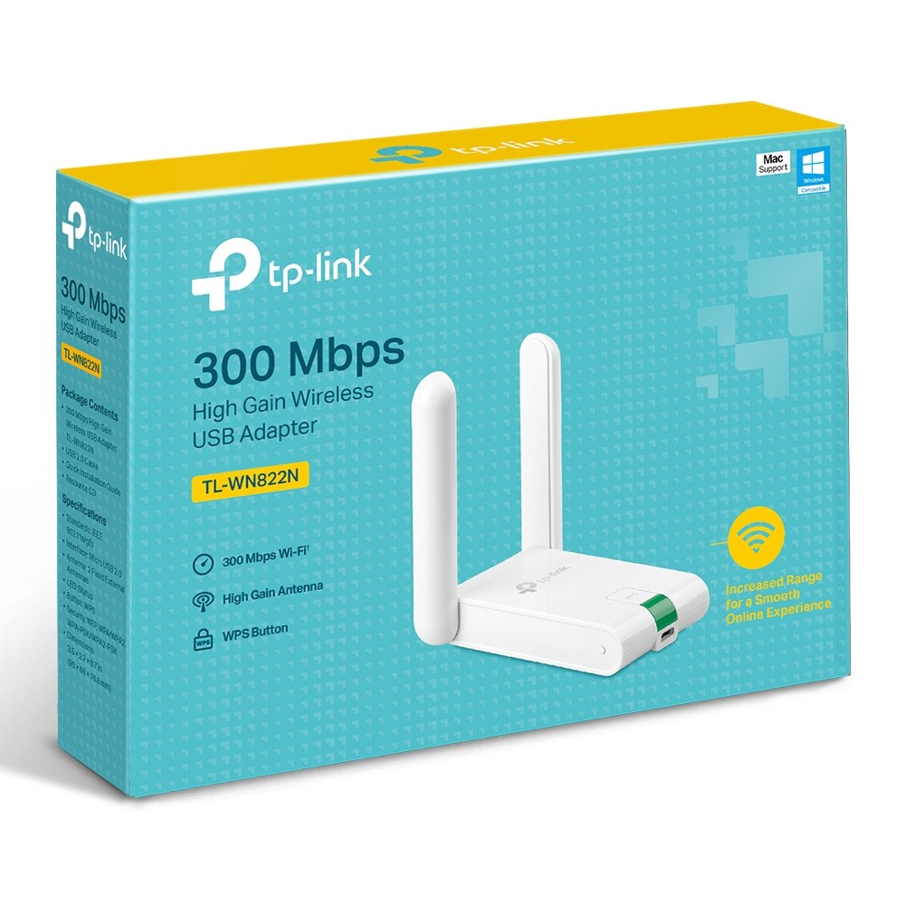 Фото Сетевой адаптер TP-Link SOHO TL-WN822N Адаптер W300M High-Power Wireless USB Adapter, 2x2 MIMO, 802.11n