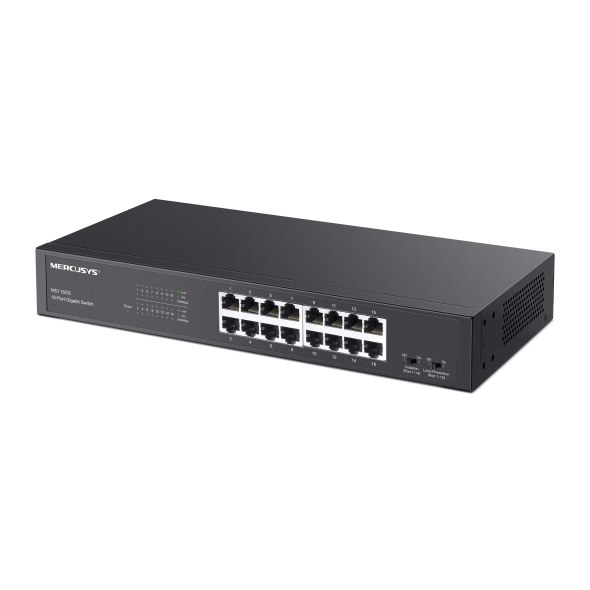 Фото Коммутатор Mercusys MS116GS с 16 гигабитными портами для размещения на столе или в стойке