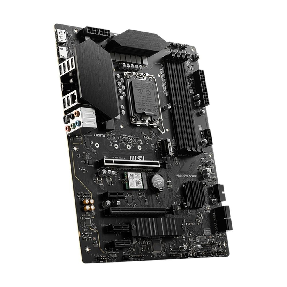 Фото Материнская плата MSI PRO Z790-S WIFI, LGA 1700, ATX, 4xDDR5, 1xPCIe 5.0 x16, 4xM.2, 4xSATA, 1xHDMI, 1xDP, 2.5 Gigabit Ethernet, 7.1 аудио