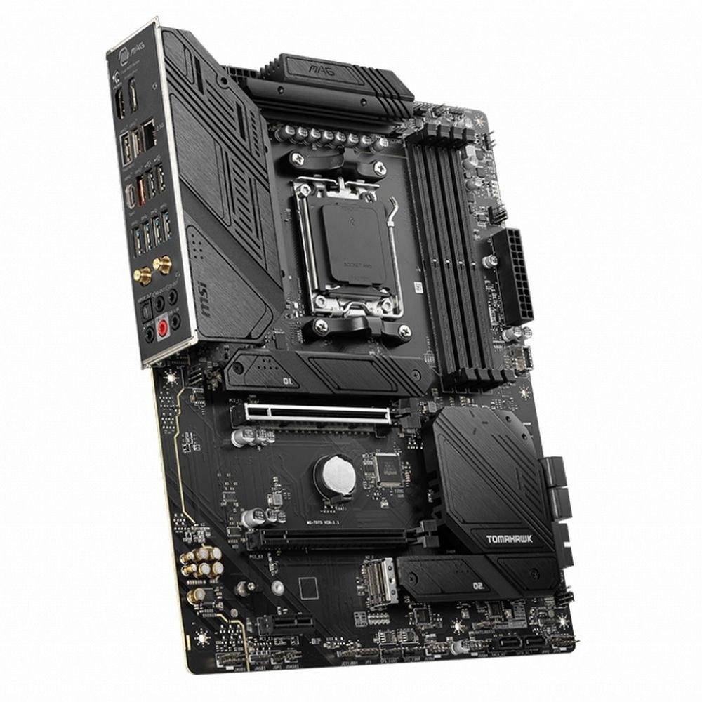 Фото Материнская плата MSI MAG B650 TOMAHAWK WIFI, AM5, AMD B650, 4xDDR5, 6xSATA, 3xM.2, 1xPCI-E 4.0 x16, 1xPCI-E 4.0 x2, 1xHDMI, 1xDisplayPort, 1xUSB Type-C, 1x2.5Gb LAN, 2xUSB-A 2.0, 3xUSB-A 3.2 Gen 1, 3xUSB-A 3.2 Gen 2, 5x3.5 мм, 7.1, Standard-ATX
