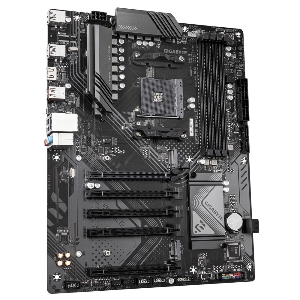 Фото Материнская плата Gigabyte B550 EAGLE, AM4, AMD B550, 4xDDR4, 4xSATA, 2xM.2, 1xPCIe 4.0 x16, 4xPCIe 3.0 x16, 1xHDMI, 1x 1Gb LAN, 1xUSB-C 3.2 Gen 1, 1xUSB-A 3.2 Gen 2, 2xUSB-A 3.2 Gen 1, 4xUSB-A 2.0, 3x3.5 мм, 7.1, ATX