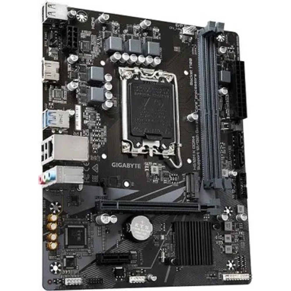 Фото Материнская плата Gigabyte H610M K DDR4 V2.0, LGA 1700, Intel H610, 2xDDR4, 2xSATA, 1xM.2, 1xPCIe 4.0 x16, 1xPCIe x1, 1xHDMI, 1x 1Gb LAN, 2xUSB-A 3.2 Gen 1, 4xUSB-A 2.0, 3x 3.5 мм, 7.1, mATX