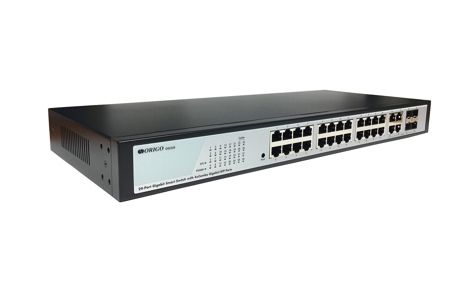 Фото Коммутатор настраиваемый L2 ORIGO OS2328/A1A 24x1000Base-T, 4xCombo 1000Base-T/SFP, комплект для установки в 19" стойку