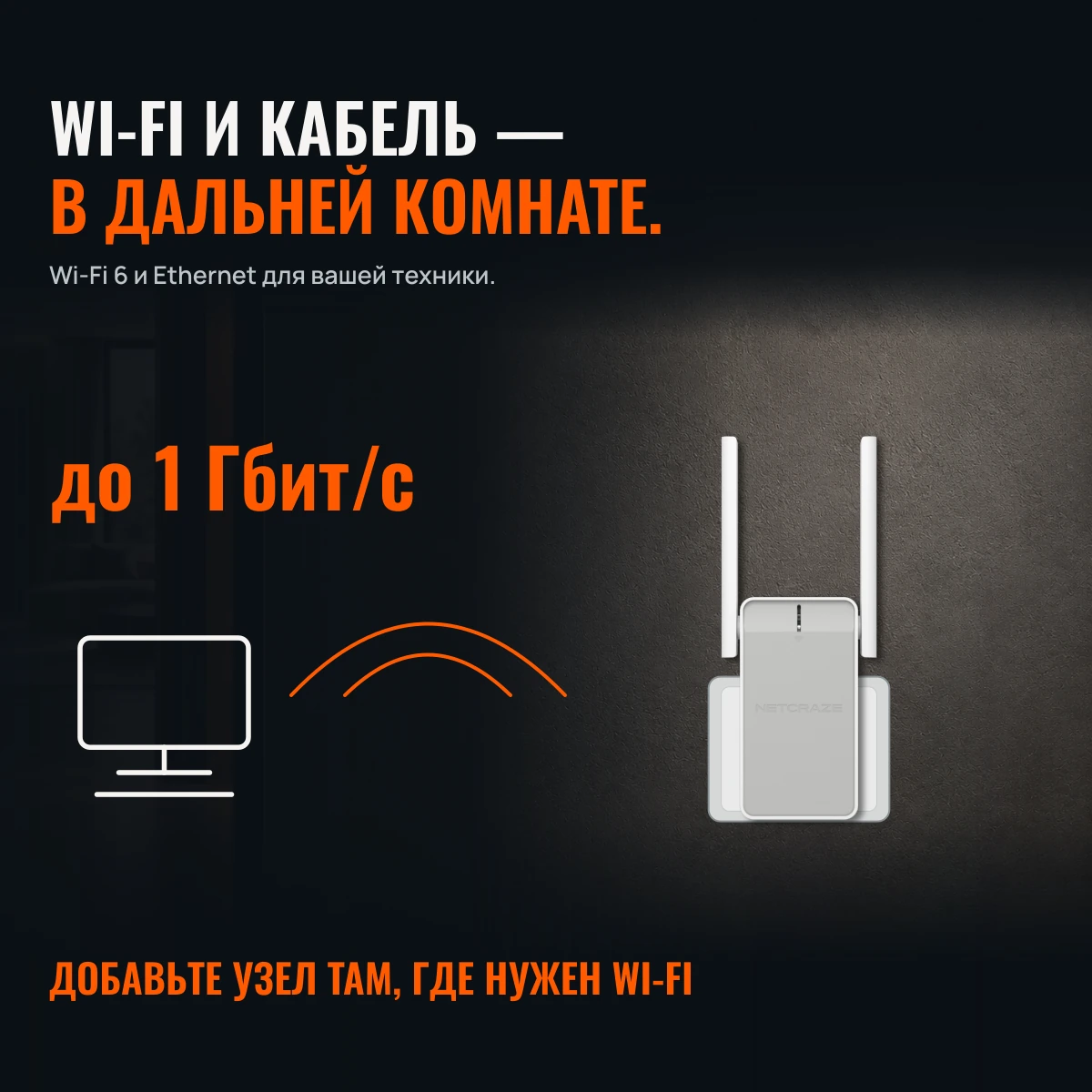 Netcraze Buddy 6 (NC-3411). ВАШ WI-FI. ЕЩЁ НА КОМНАТУ.