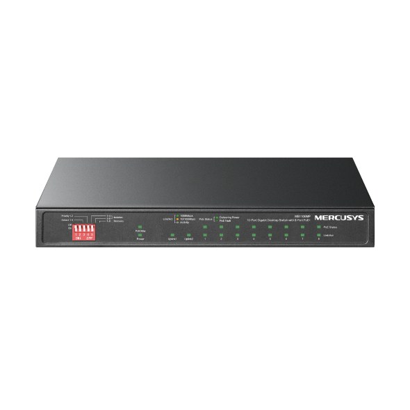 Фото Kоммутатор 10-портовый гигабитный настольный Mercusys MS110GMP с 8 портами PoE+