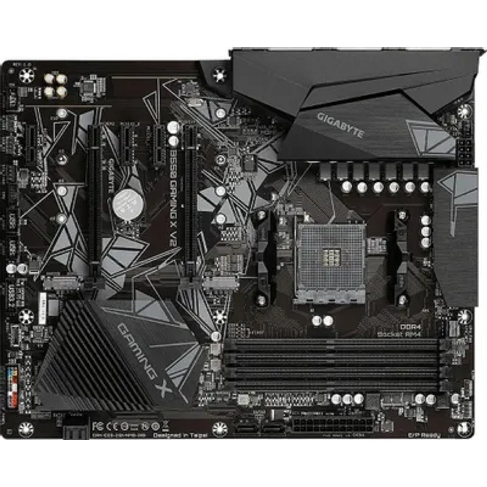 Фото Материнская плата Gigabyte B550 GAMING X V2, AM4, AMD B550, 4xDDR4, 4xSATA, 2xM.2, 1xPCI-E 4.0 x16, 1xPCI-E 3.0 x2, 1xHDMI, 1xDVI-D, 1x 1Gb LAN, 1xUSB 3.2 Gen 2, 3xUSB 3.2 Gen 1, 2xUSB 2.0, 3x3.5 мм, 7.1, Standard-ATX