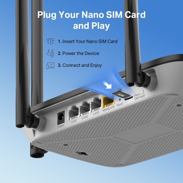 Фото Беспроводной маршрутизатор со встроенным 4G LTE-модемом Mercusys MB115-4G