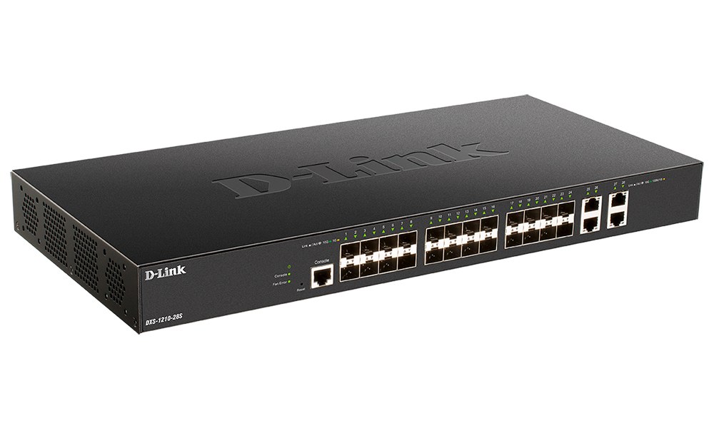 Фото Коммутатор D-Link DXS-1210-28S DXS-1210-28S/A1A 4x10G 24SFP+ настраиваемый