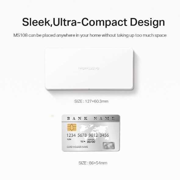 Фото Коммутатор Mercusys MS108, 8 портов Ethernet 100 Мбит/с