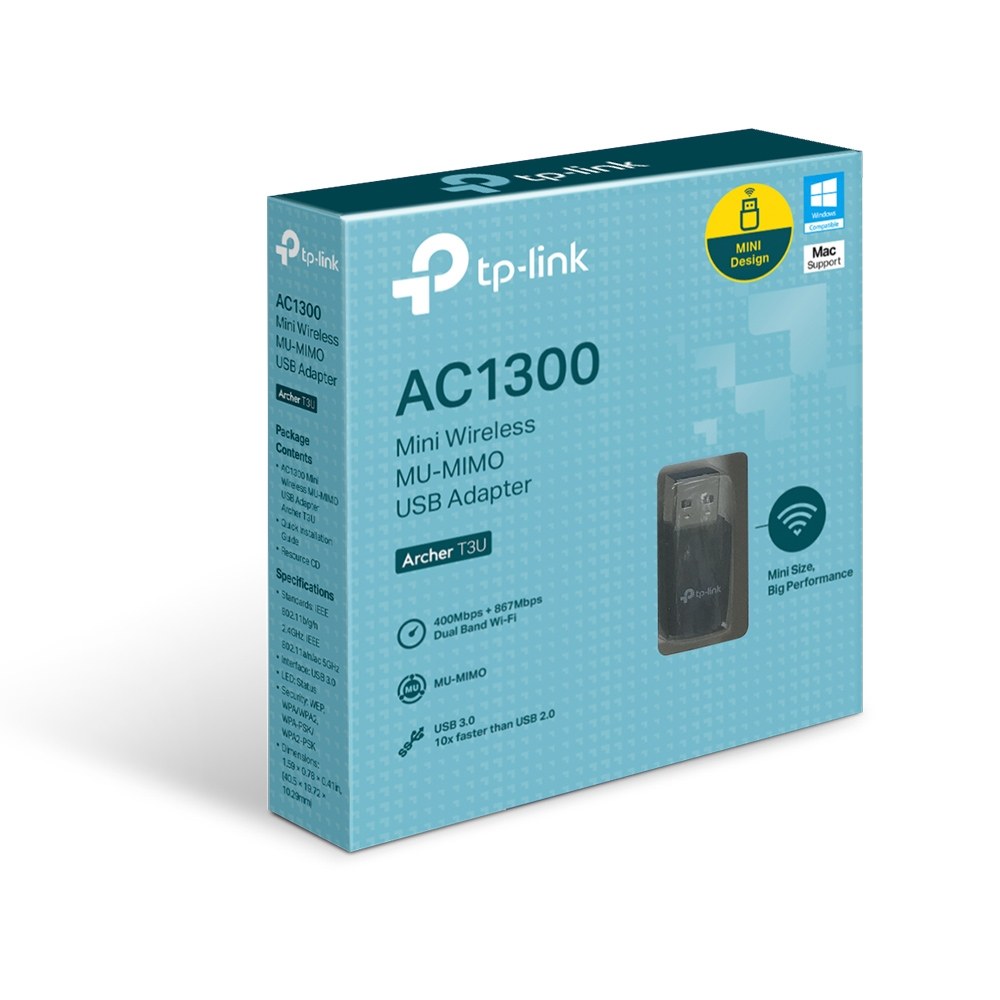 Фото Адаптер TP-Link Archer T3U AC1300 Мини Wi-Fi MU-MIMO USB-адаптер