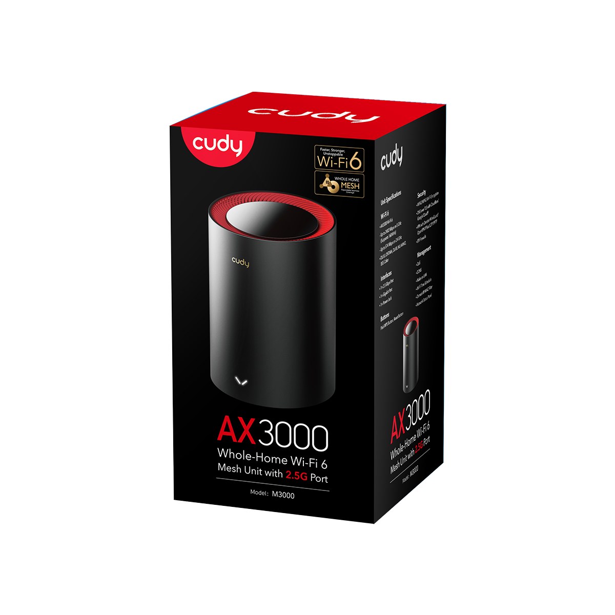 Фото Бесшовный Mesh роутер Cudy M3000(2-PACK) AX3000 10/100/1000/2500BASE-T, белый (упак.:2шт)