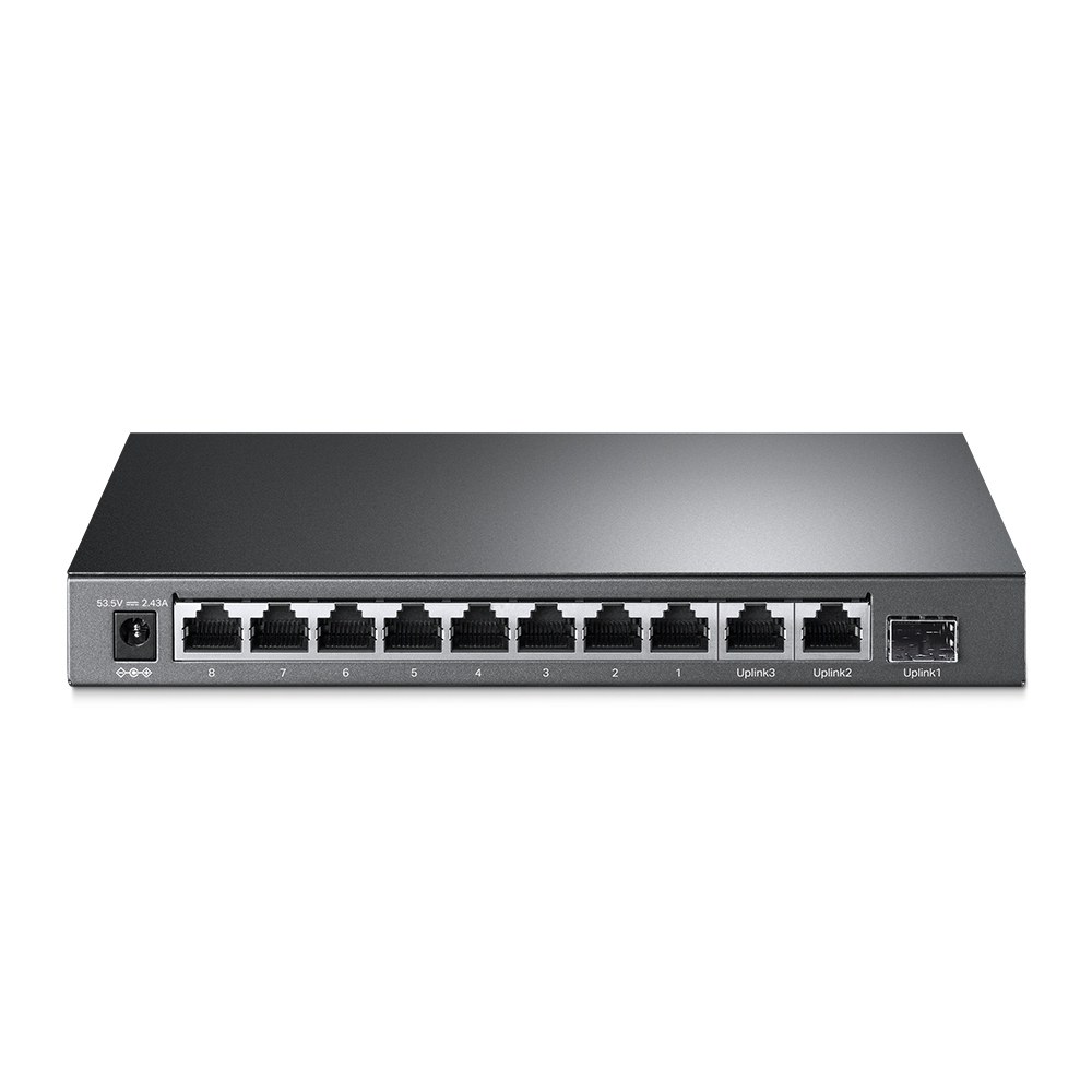 Фото Коммутатор TP-Link 8-port 10/100Mbps Unmanaged PoE switch, 2 Gb RJ45 + 1 Gb SFP uplinks, PoE budget up to 124W