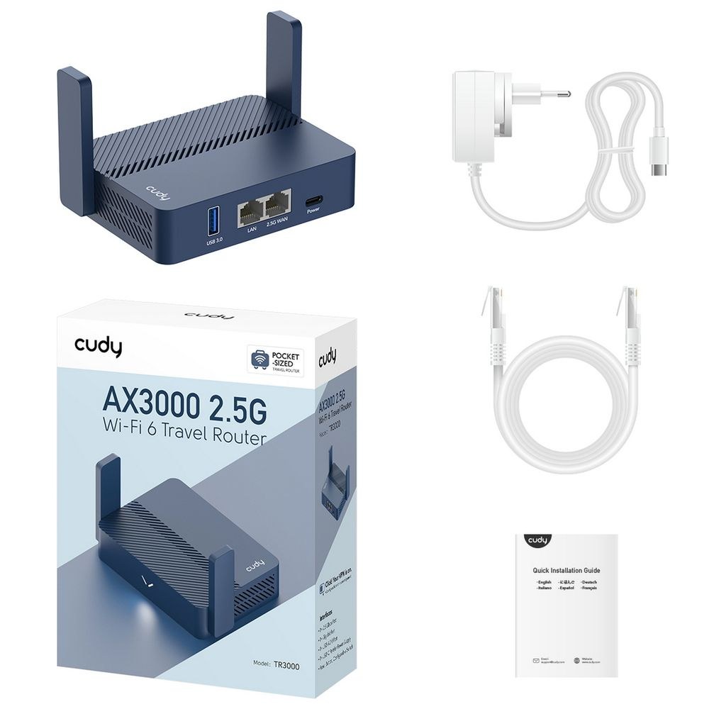 Фото Маршрутизатор CUDY TR3000-256MB AX3000 2.5G Wi-Fi 6 Mesh Router with USB