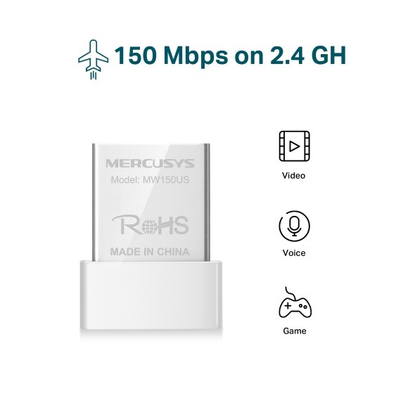 Фото Адаптер Mercusys MW150US N150 Nano Wi-Fi USB-адаптер