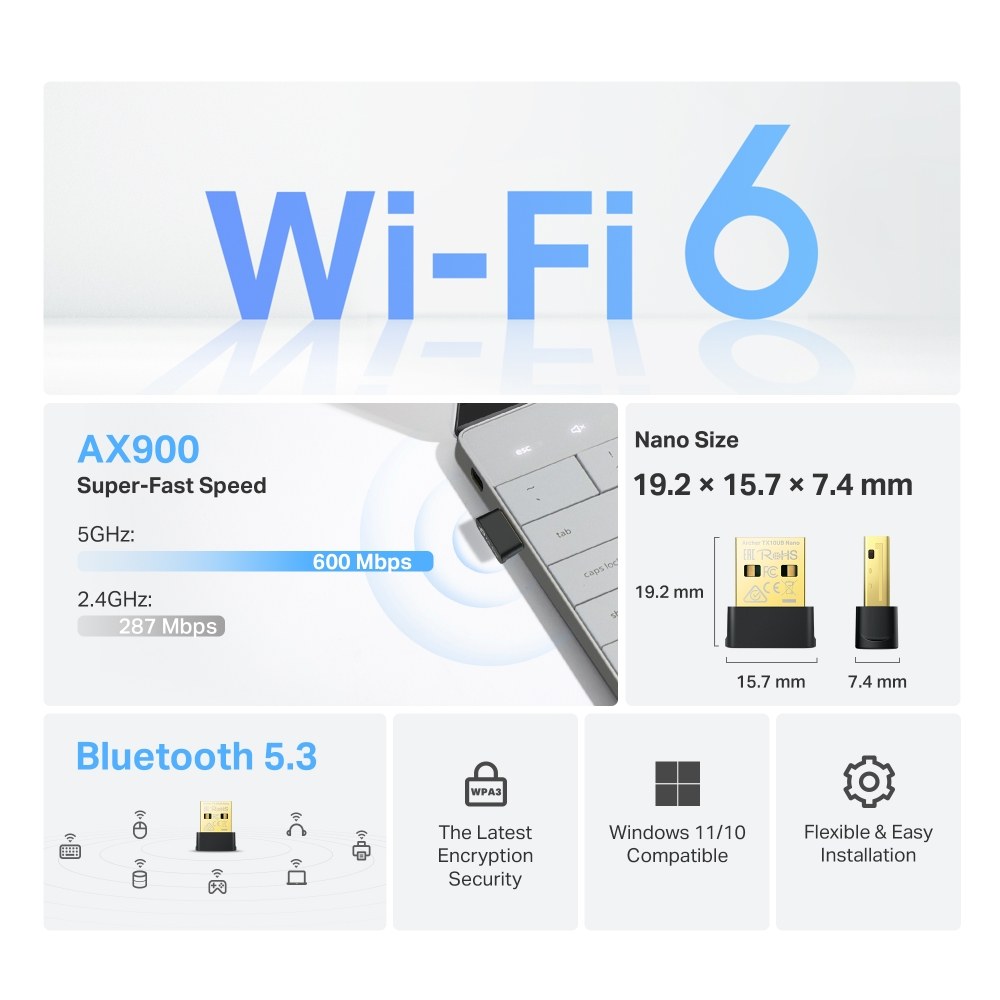 Фото USB Wi-Fi адаптер TP-Link Archer TX10UB Nano AX900