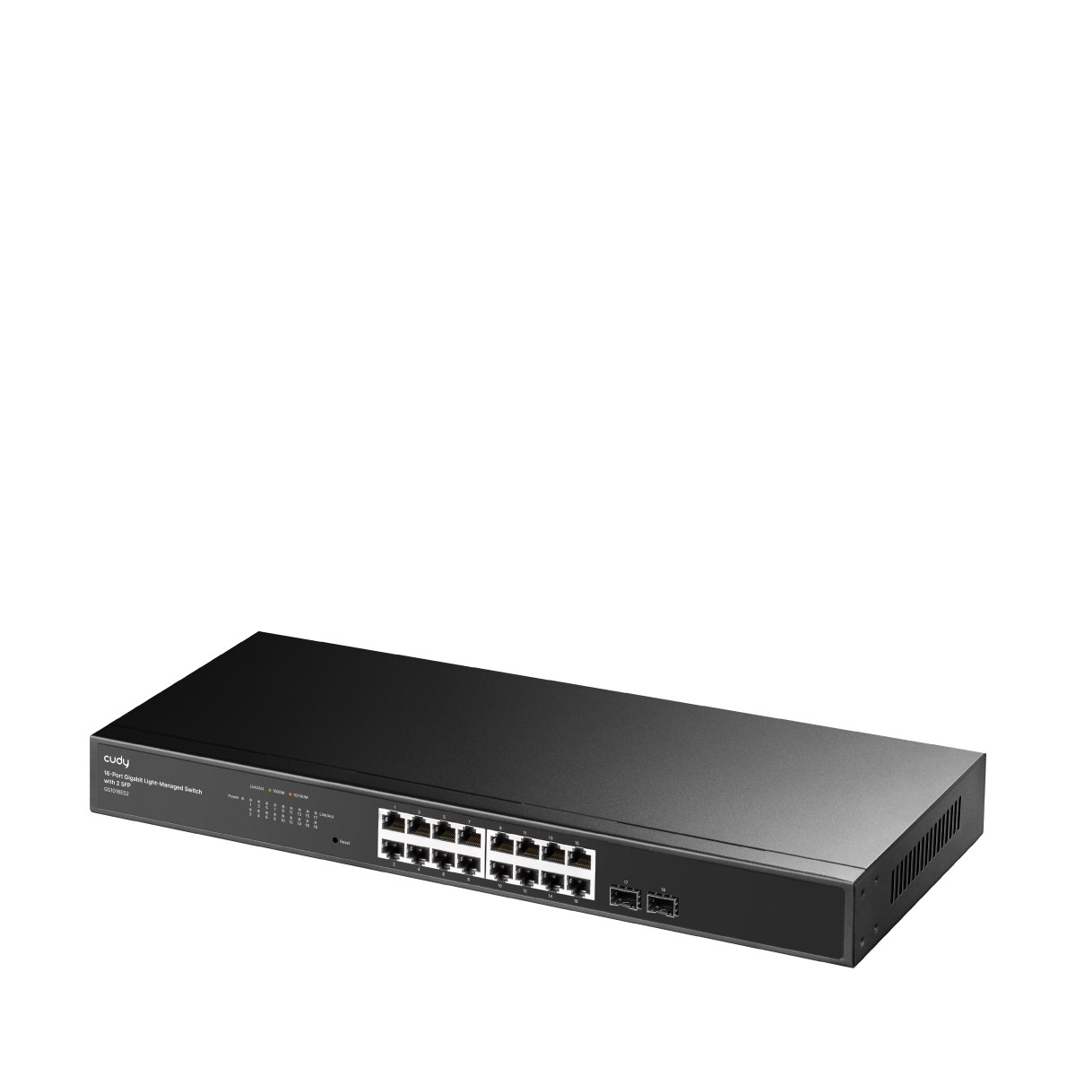 Фото Коммутатор CUDY GS1016ES2, 16×1 Гбит/с + 2×1 Гбит/с SFP, настраиваемый