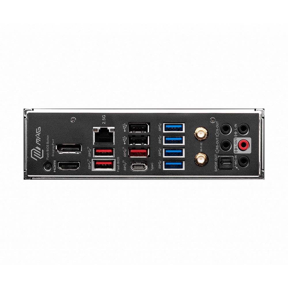 Фото Материнская плата MSI MAG B650 TOMAHAWK WIFI, AM5, AMD B650, 4xDDR5, 6xSATA, 3xM.2, 1xPCI-E 4.0 x16, 1xPCI-E 4.0 x2, 1xHDMI, 1xDisplayPort, 1xUSB Type-C, 1x2.5Gb LAN, 2xUSB-A 2.0, 3xUSB-A 3.2 Gen 1, 3xUSB-A 3.2 Gen 2, 5x3.5 мм, 7.1, Standard-ATX