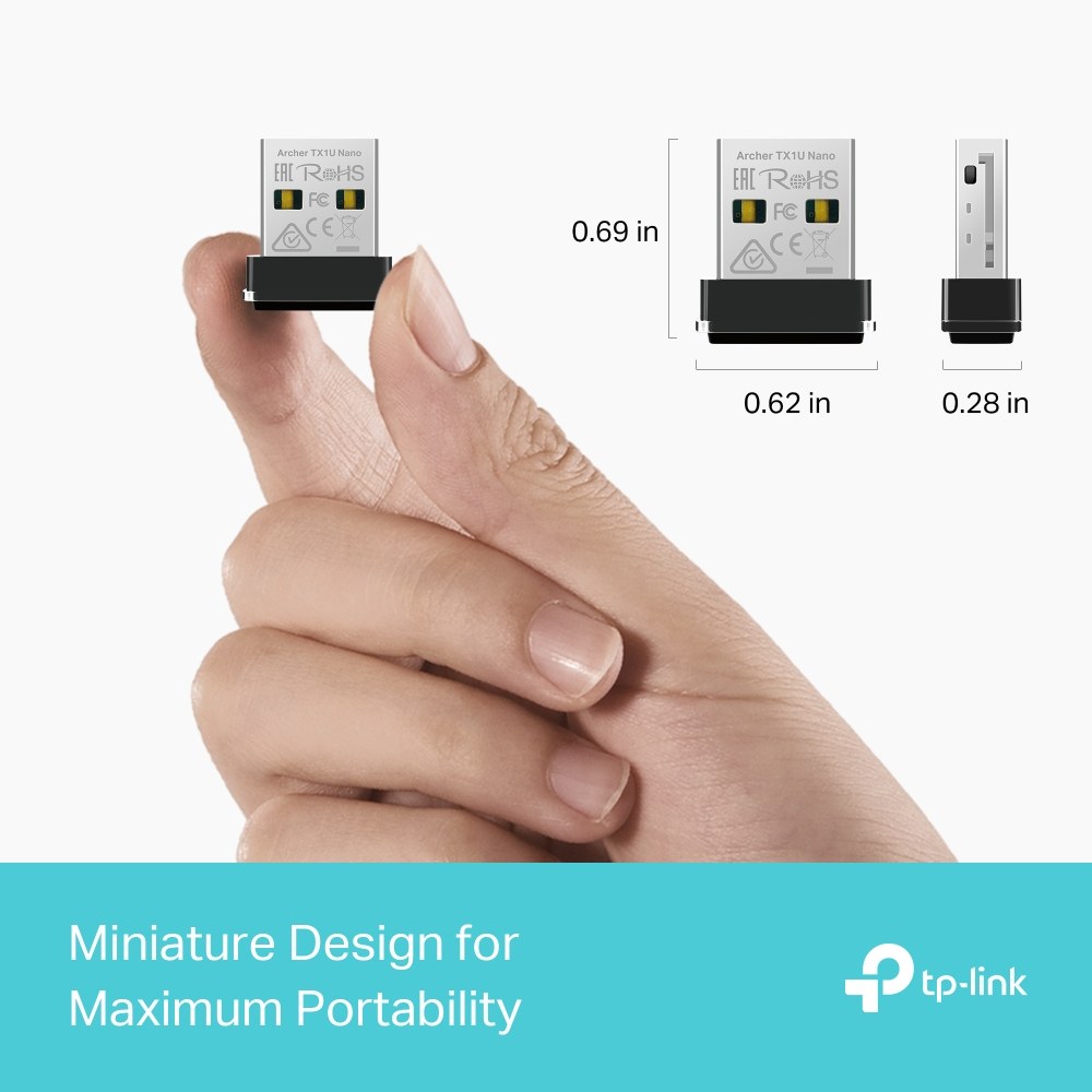 Фото Двухдиапазонный беспроводной нано-USB-адаптер Wi-Fi TP-Link Archer TX1U Nano