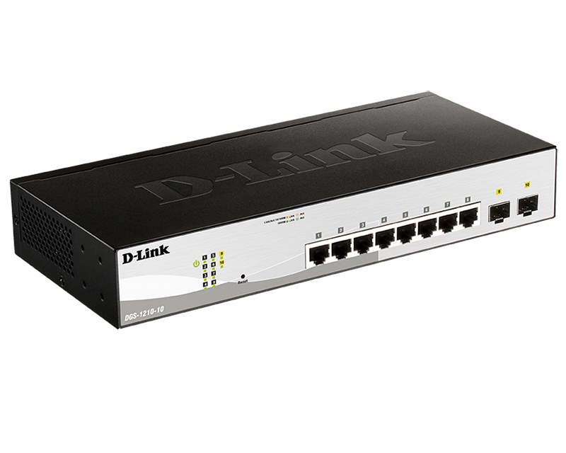 Фото Коммутатор D-Link DGS-1210-10/F1A настраиваемый настольный 8x10/100/1000BASE-T