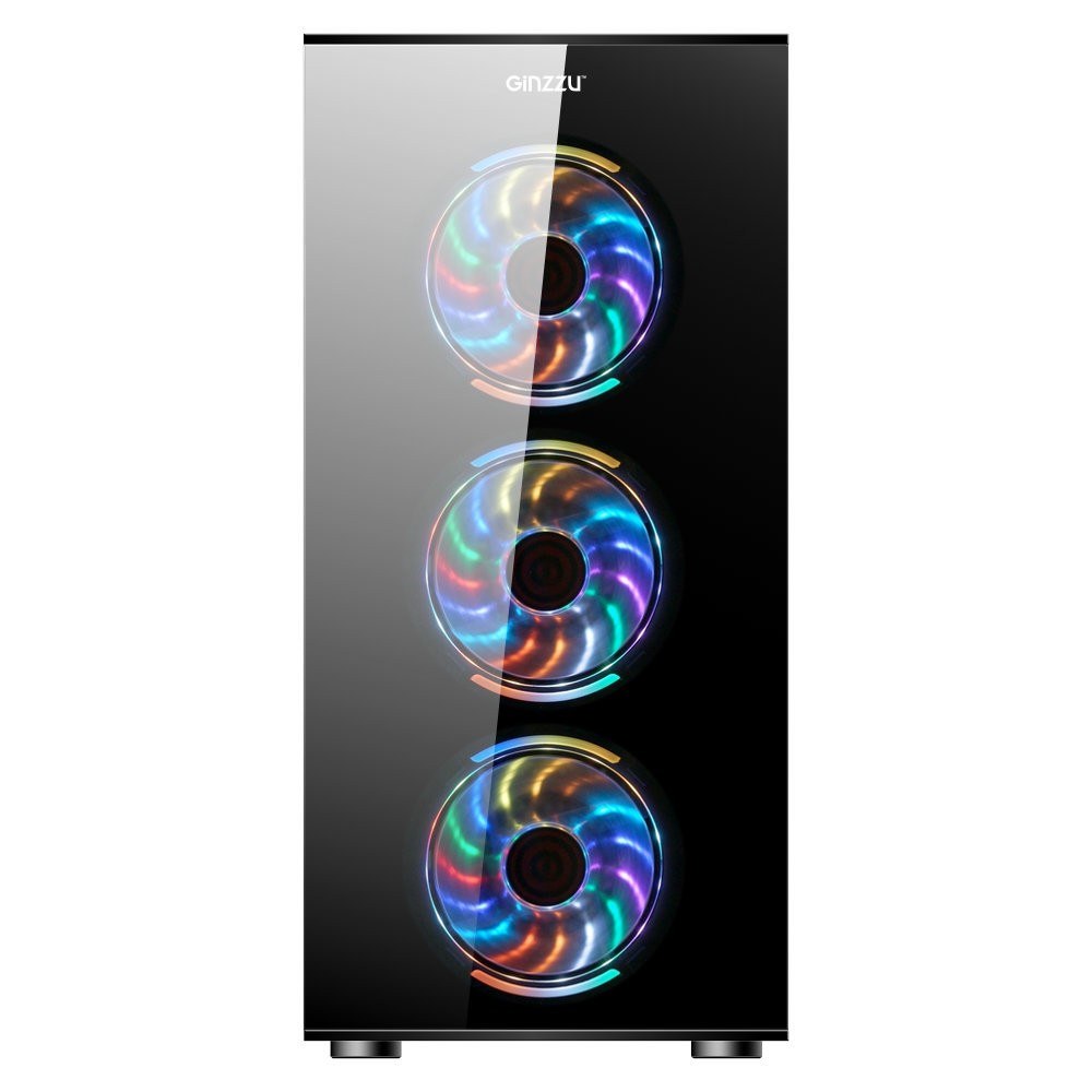 Фото Компьютерный корпус Ginzzu CL280 FAN 12CM RGb*4 USB3.0 Window