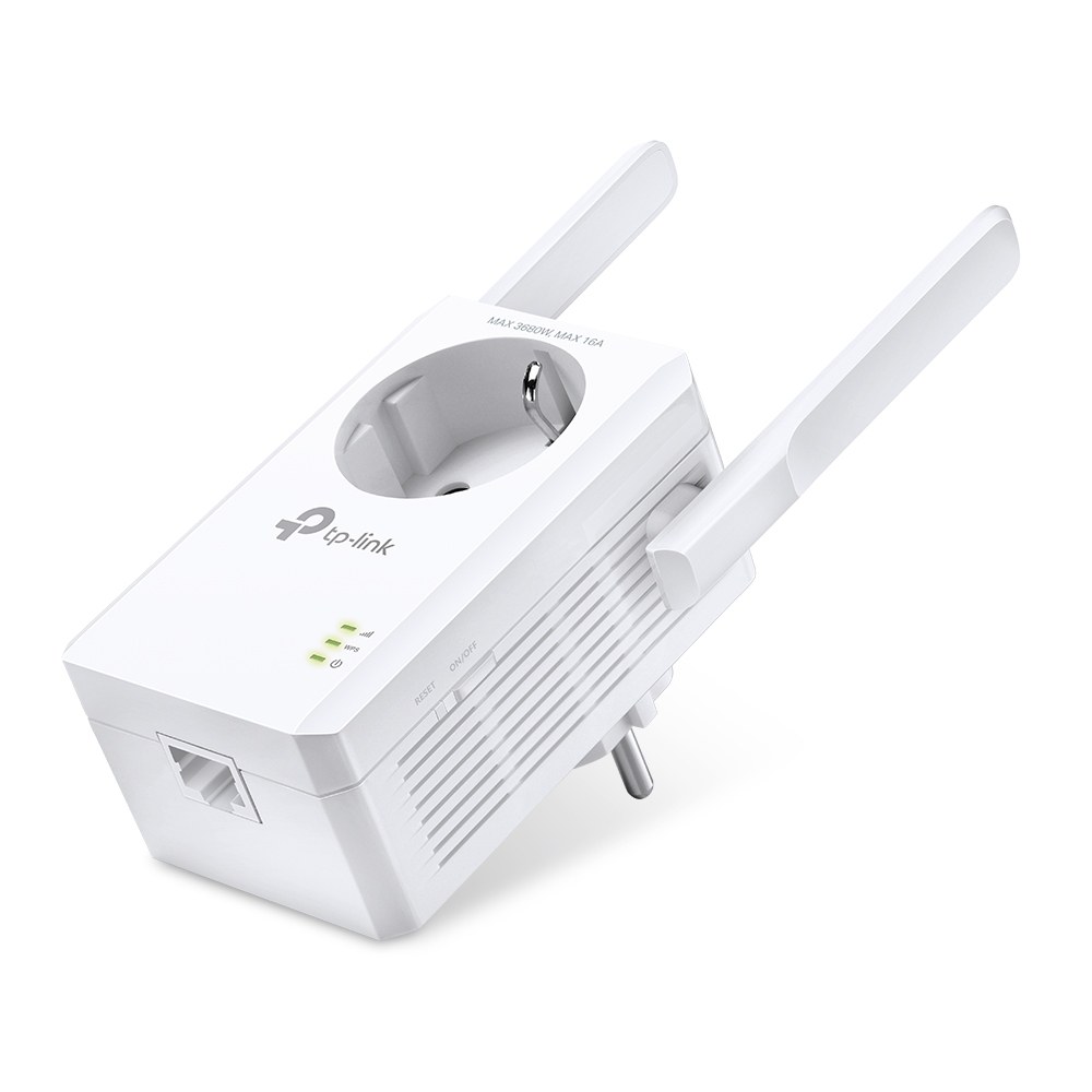 Фото Сетевой адаптер TP-Link SOHO TL-WA860RE 300Mbps Wireless N Wall Plugged Range Extender with AC Passthrough, QCA(Atheros), 2T2R, 2.4GHz, 802.11b/g/n, 1 10/100Mbps LAN port, Range Extender button, Range Extender mode, suppo поставляется без кабеля RJ-45