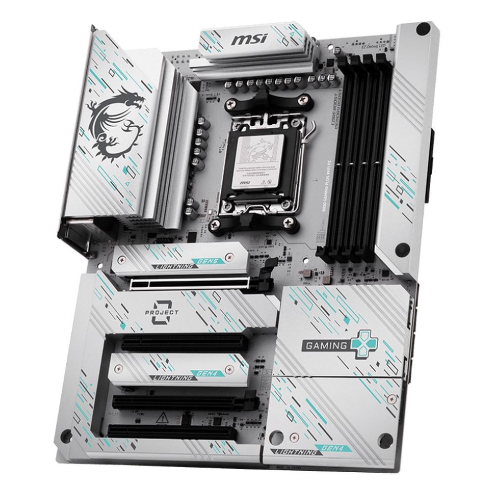 Фото Материнская плата MSI B850 GAMING PLUS WIFI PZ, AM5, AMD B850, 4xDDR5, 4xSATA, 3xM.2, 1xPCIe 5.0 x16, 1xPCIe 4.0 x4, 2xPCIe 3.0 x1, 1xDP, 1x5Gb LAN, Wi-Fi 7, Bluetooth 5.4, 2xUSB-C 10Gbps, 1xUSB-C 5Gbps, 1xUSB-A 10Gbps, 1xUSB-A 5Gbps, 4xUSB-A 2.0, 3x3.5 м