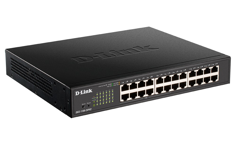 Фото Коммутатор D-Link DGS-1100-24PV2/A1A, 24×1 Гбит/с, настраиваемый