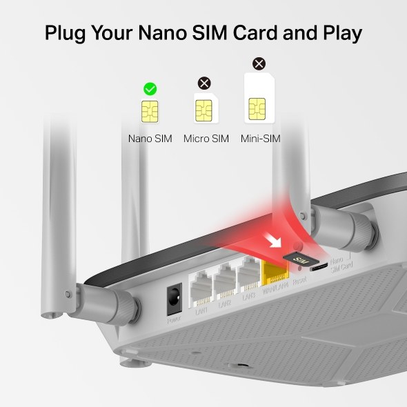 Фото Беспроводной маршрутизатор со встроенным 4G LTE-модемом Mercusys MB135-4G