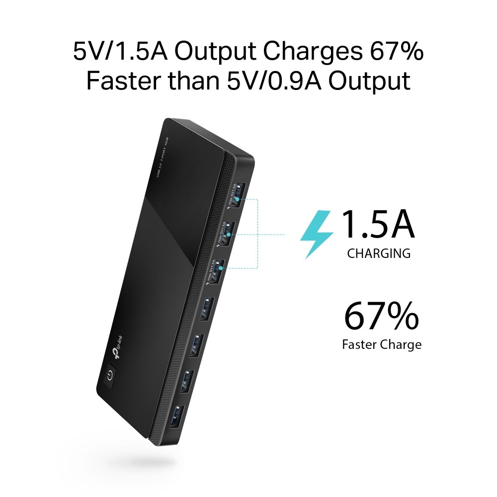 Фото Сетевое оборудование TP-Link UH700 7 ports USB 3.0 Hub,Desktop, a 12V/2.5A Power Adapter included