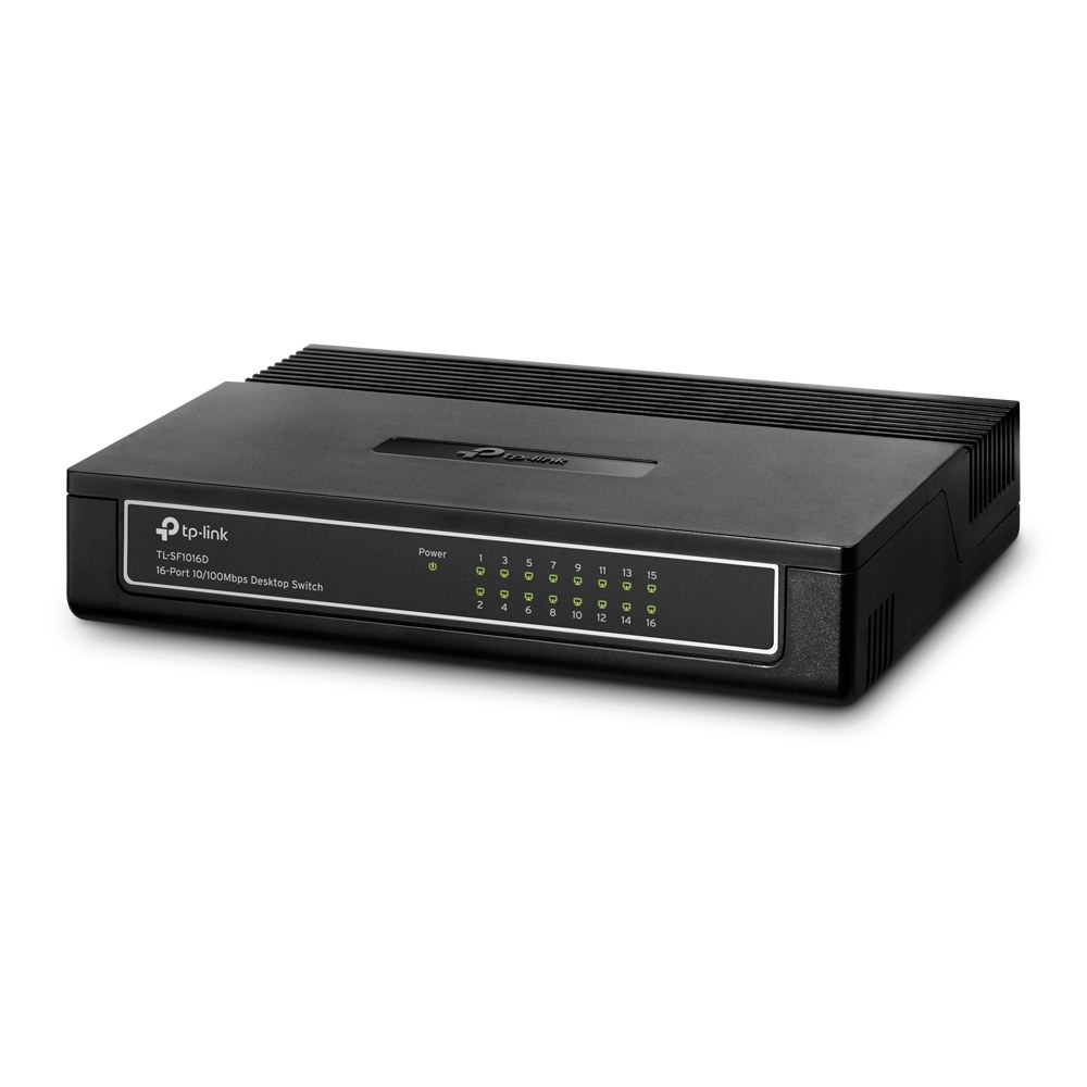 Фото Коммутатор TP-Link SMB TL-SF1016D Коммутатор 16-port 10/100M Desktop Switch, 16 10/100M RJ45 ports, Plastic case