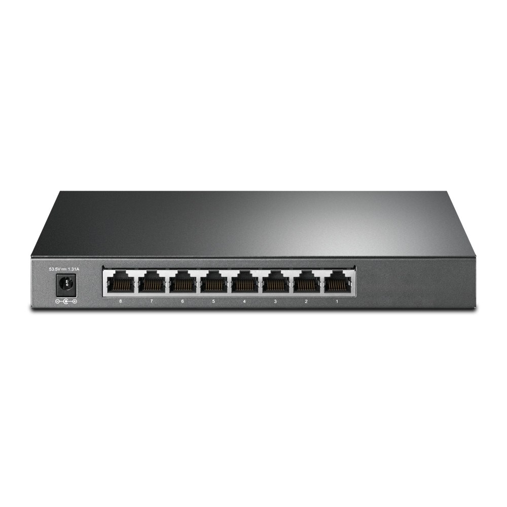 Фото Коммутатор TP-Link JetStream 8-Port Gigabit Smart Switch with 4-Port PoE+, 4× Gigabit PoE+ Ports, 802.3at/af, 62 W PoE Power, Desktop Steel CaseIntegration with Omada SDN Controller, 802.1Q VLAN, STP/RSTP/MSTP, IGMP Snooping, 802.1p/DSCP QoS, ACL, 802.1x,