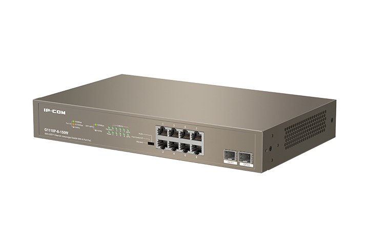 Фото Коммутатор неуправляемый IP-COM G1110P-8-150W Ethernet 8GE+2SFP С 8-Портовым PoE