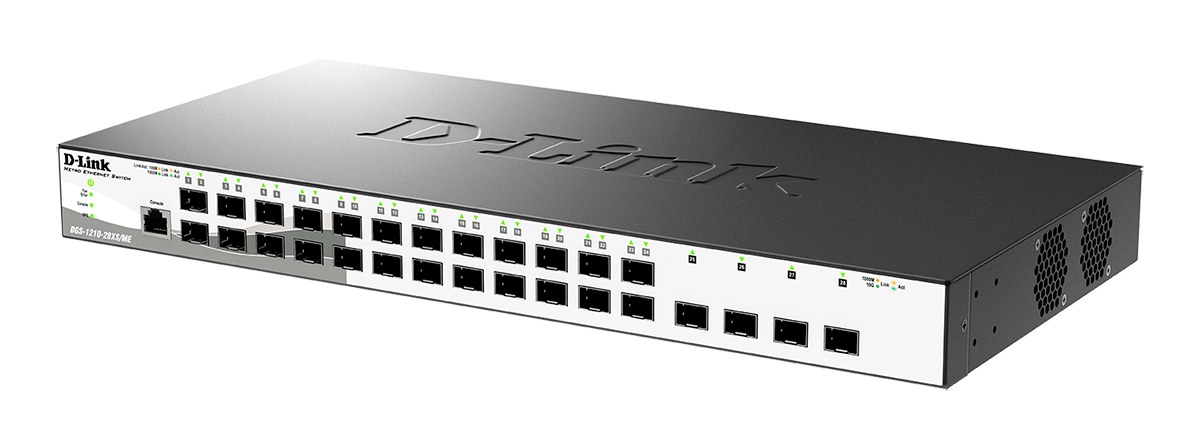 Фото Управляемый L2 коммутатор, 24x1000Base-X SFP, 4x10GBase-X SFP+, CLI, консольный порт RJ-45, RPS, поддержка Dying Gasp