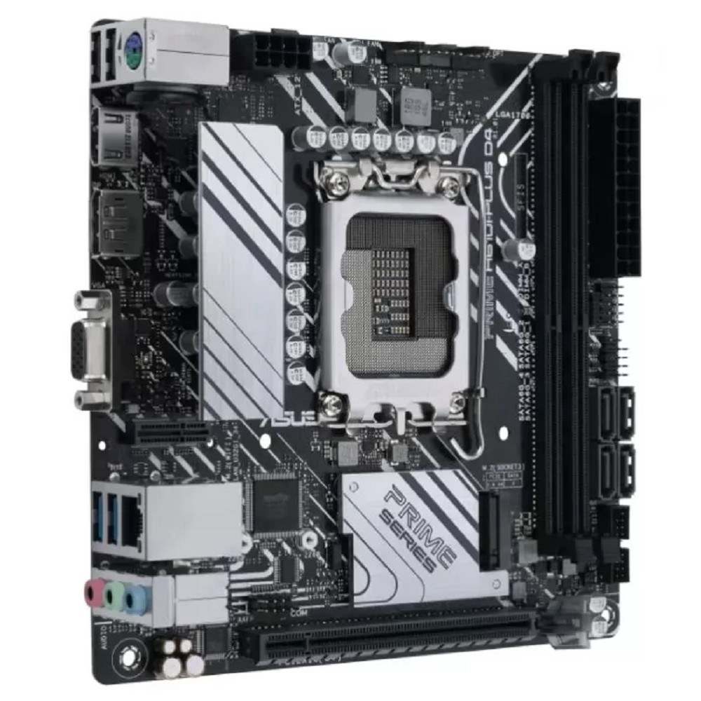 Фото Материнская плата Gigabyte H610I, LGA 1700, Intel H610, 2xDDR5, 4xSATA, 1xM.2, 1xPCIe 4.0 x16, 1xHDMI, 1xVGA, 2xDP, 1x 1Gb LAN, 2xUSB-A 3.2 Gen 1, 4xUSB-A 2.0, 3x 3.5 мм, 7.1, Mini-ITX