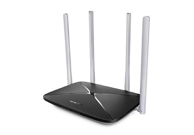 Фото Беспроводный маршрутизатор Mercusys AC12, Dual Band, (867Мбит/с на 5 ГГц + 300Мбит/с на 2,4 ГГц)4 порта 100 Мбит/с, 4 фиксированных антенны