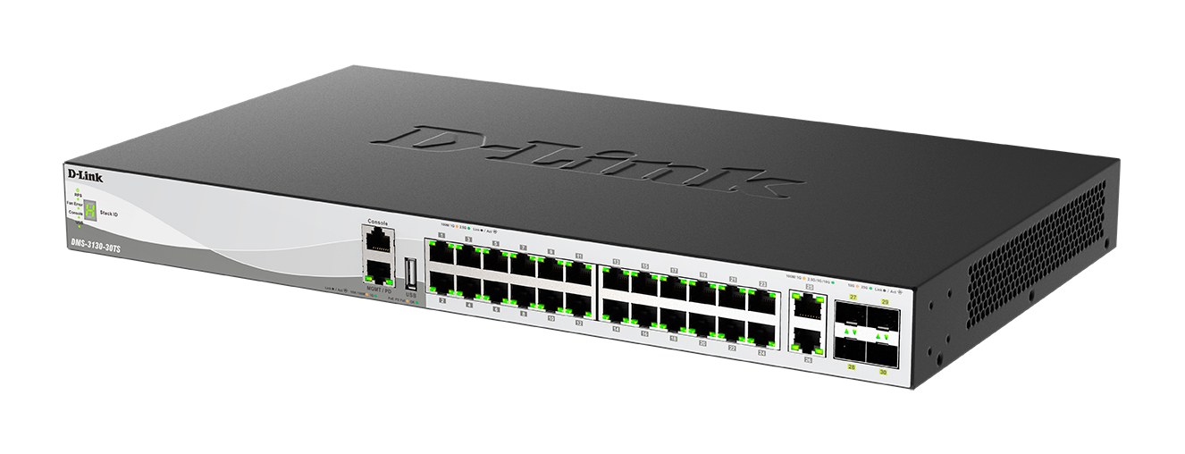 Фото Коммутатор Multigigabit Managed L3 Stackable Switch 24x2.5GBase-T, 2x10GBase-T, 4х25GBase-X SFP28, Surge 6KV, CLI, 1000Base-T Management, RJ45 Console, USB, RPS, Dying Gasp