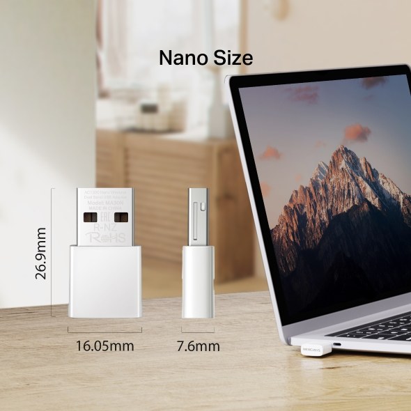 Фото Сверхкомпактный двухдиапазонный USB-адаптер Mercusys MA30N Wi-Fi AC1300