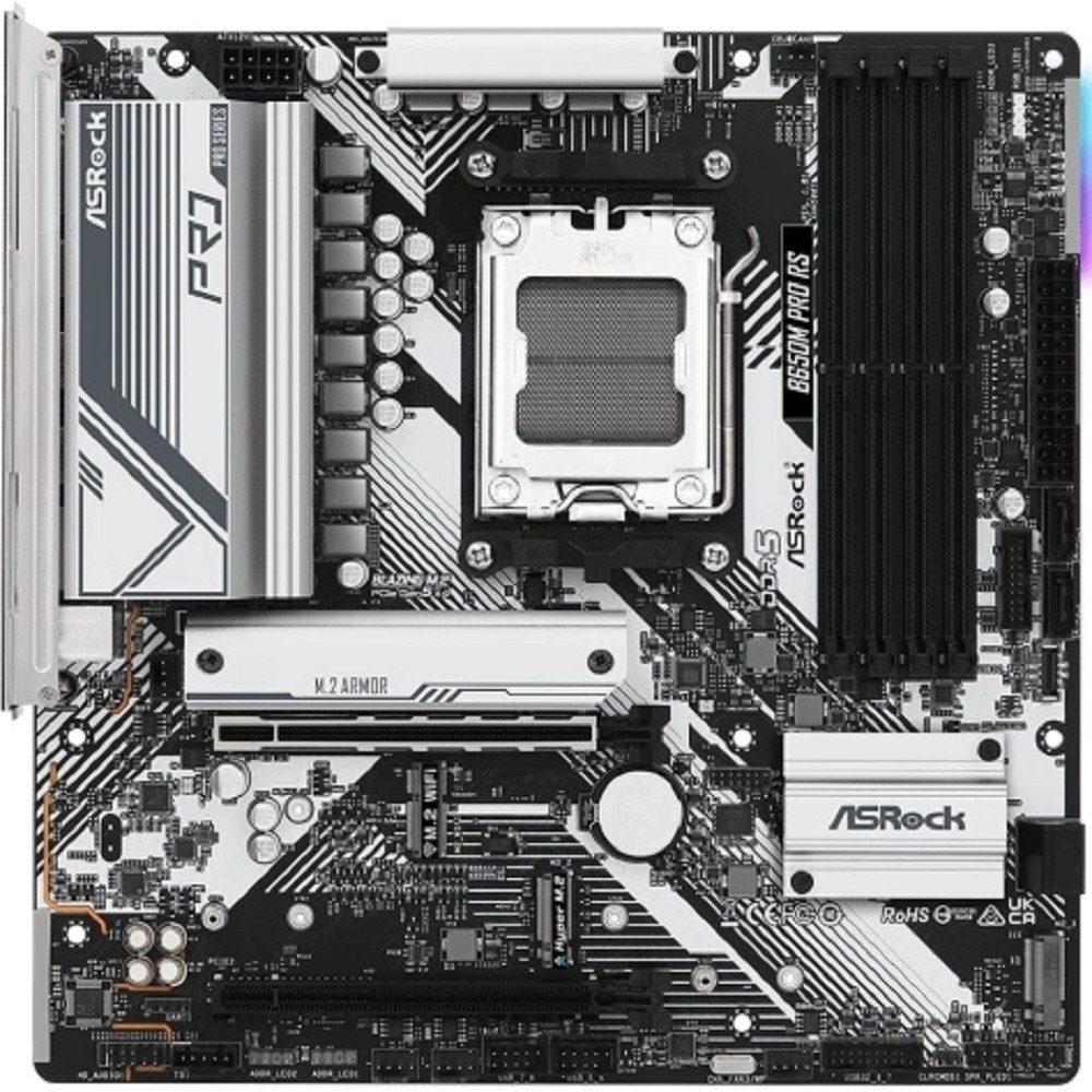 Фото Материнская плата ASRock B650M PRO RS, AM5, AMD B650, 4xDDR5, 4xSATA, 3xM.2, 1xPCIe 4.0 x16, 1xPCIe 3.0 x4, 1xDP, 1xHDMI, 1x2.5Gb LAN, 1xUSB-C 10Gbps, 1xUSB-A 10Gbps, 2xUSB-A 5Gbps, 4xUSB-A 2.0, 3x3.5 мм, 7.1, mATX