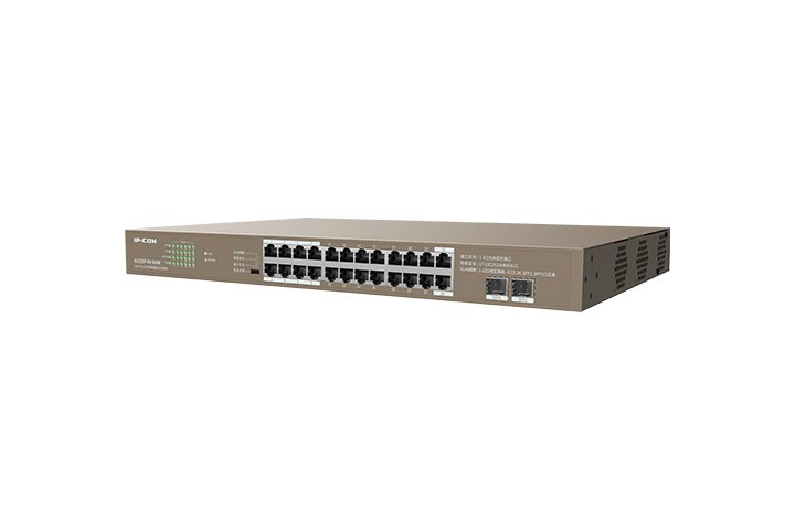 Фото Коммутатор IP-COM G1126P-24-410W, 24×1 Гбит/с PoE+ + 2×1 Гбит/с SFP (Combo), неуправляемый