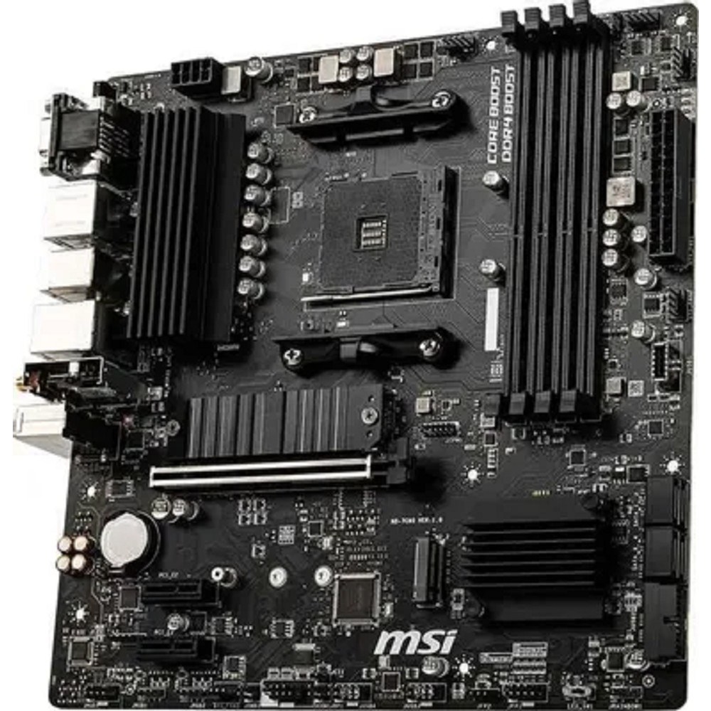 Фото Материнская плата MSI B550M PRO-VDH WIFI, AM4, AMD B550, 4xDDR4, 4xSATA, 2xM.2, 1xPCIe 4.0 x16, 2xPCIe x1, 1xDisplayPort, 1xHDMI, 1xVGA, 1x 1Gb LAN, 2xUSB 2.0, 4xUSB 3.2 Gen 1, 3x3.5 мм, 7.1, mATX