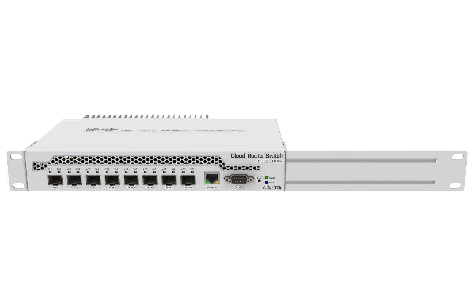 Фото Коммутатор MikroTik CRS309-1G-8S+IN 8 SFP+, dual-core 800MHz CPU, 512MB RAM, POE, RS232 serial port