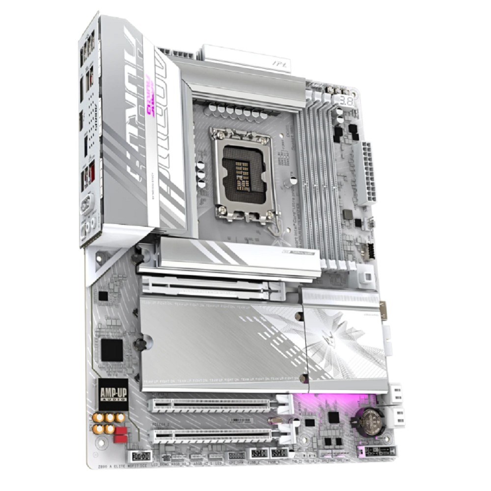 Фото Материнская плата Gigabyte Z890 AORUS ELITE, LGA 1851, Intel Z890, 4xDDR5, 4xSATA, 4xM.2, 1xPCI-E 5.0 x16, 2xPCI-E 4.0 x4, 1xDP, 1xUSB-C (видео), 1x 2.5Gb LAN, 4xUSB-A 2.0, 3xUSB-A 3.2 Gen 1, 2xUSB-A 3.2 Gen 2, 1xThunderbolt 4, 2x3.5 мм, TOSLINK (S/PDIF),
